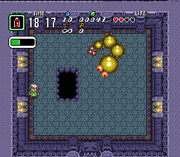 The Hero of Light battles Moldorm.